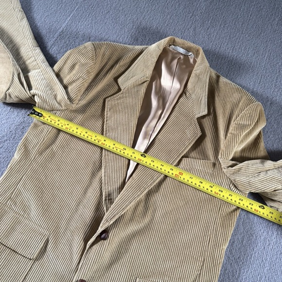 Vintage Land's End Corduroy Cotton Blazer Tan Elbow‎ Pads 43R NWT VTG - Picture 6 of 11